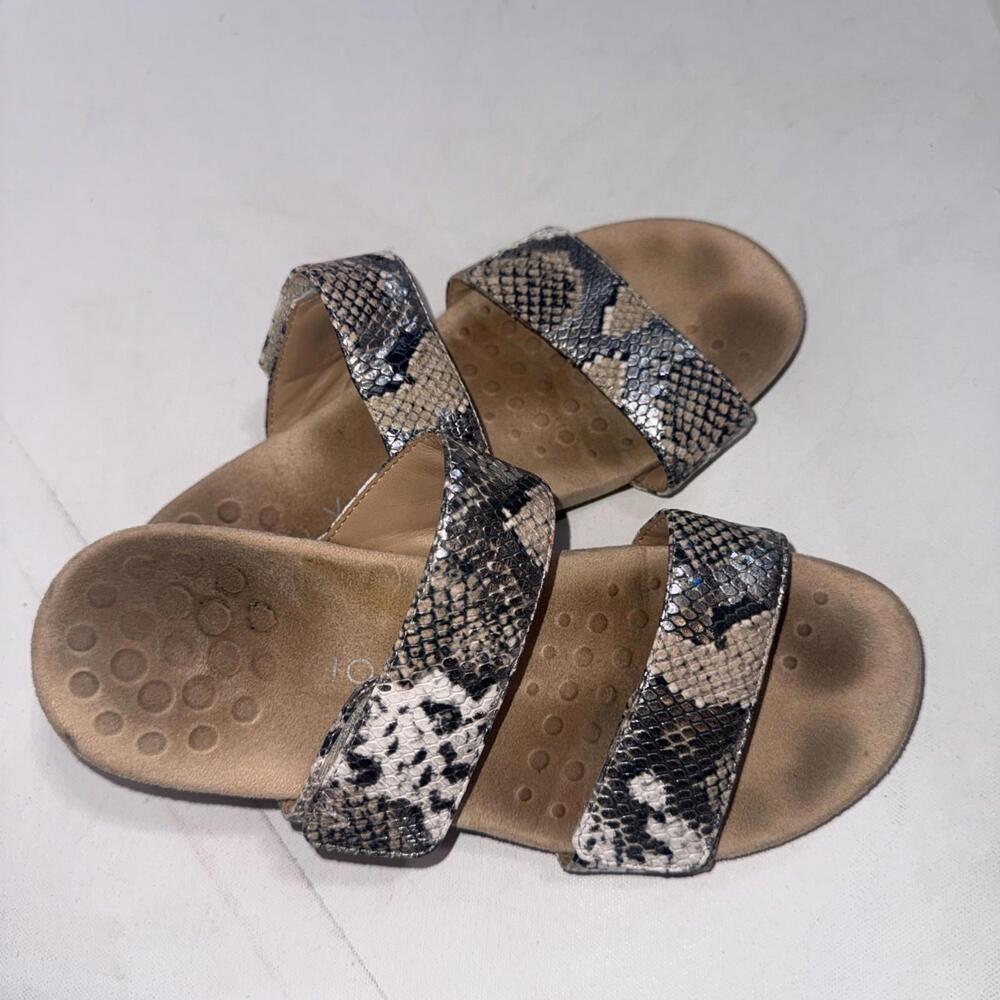 Vionic Comfort Randi Boa‎ Flip Flop Metallic Snake Print Sandals Slides Size 8 - Picture 9 of 11